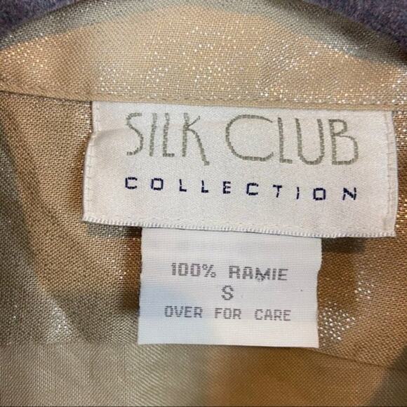 Military Jacket Silk Club Collection Womens Metallic Gold Cropped Size Small - Picture 5 of 11